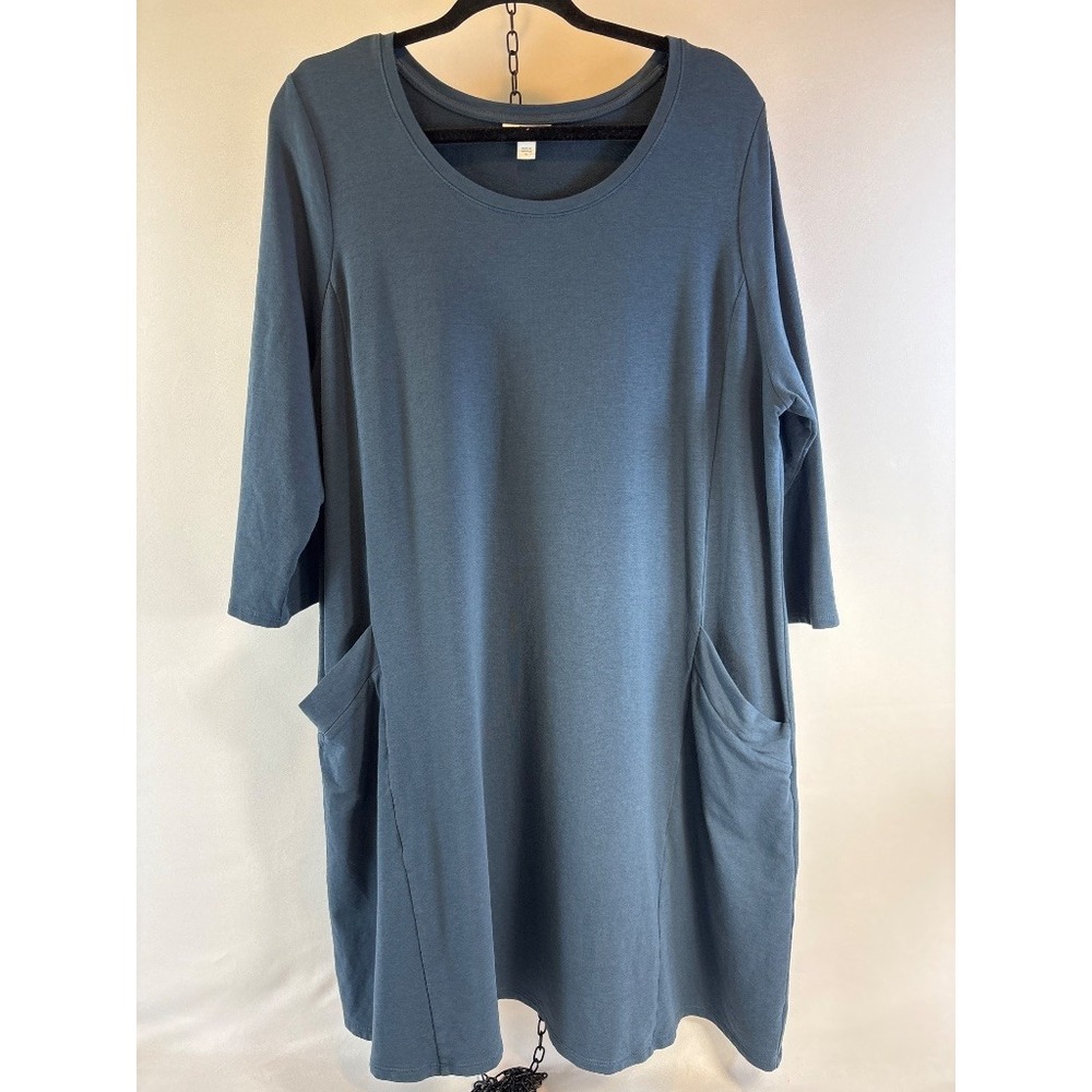 Pure Jill J.Jill Dress Steel Blue Relaxed Pocket Tunic Dress XL Minimalist